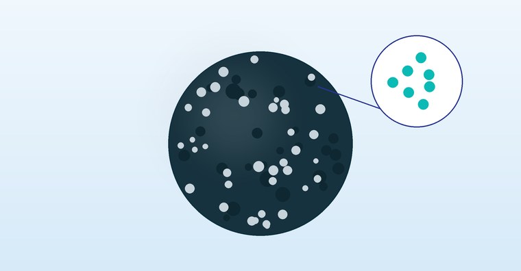 Diagram: noble metal particles on the surface of the carbon support