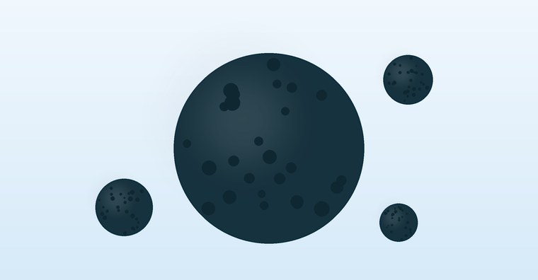 Diagram: activated carbon grain, the carbon support of the catalyst